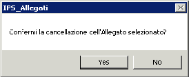 Selezionando un allegato e cliccando Cancella l allegato selezionato verrà cancellato.