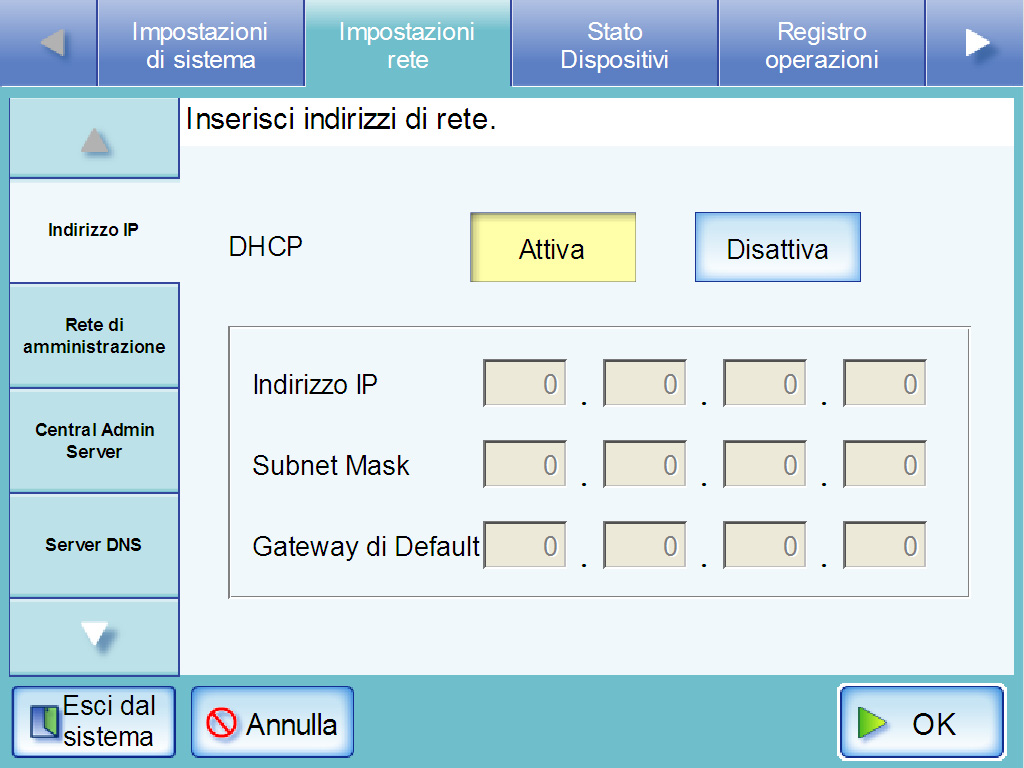 Selezionare se "Ora legale" deve essere attivo o disattivo. Questa opzione non è mostrata per località in cui non si usa l ora legale. 6. Premere il tasto [OK].