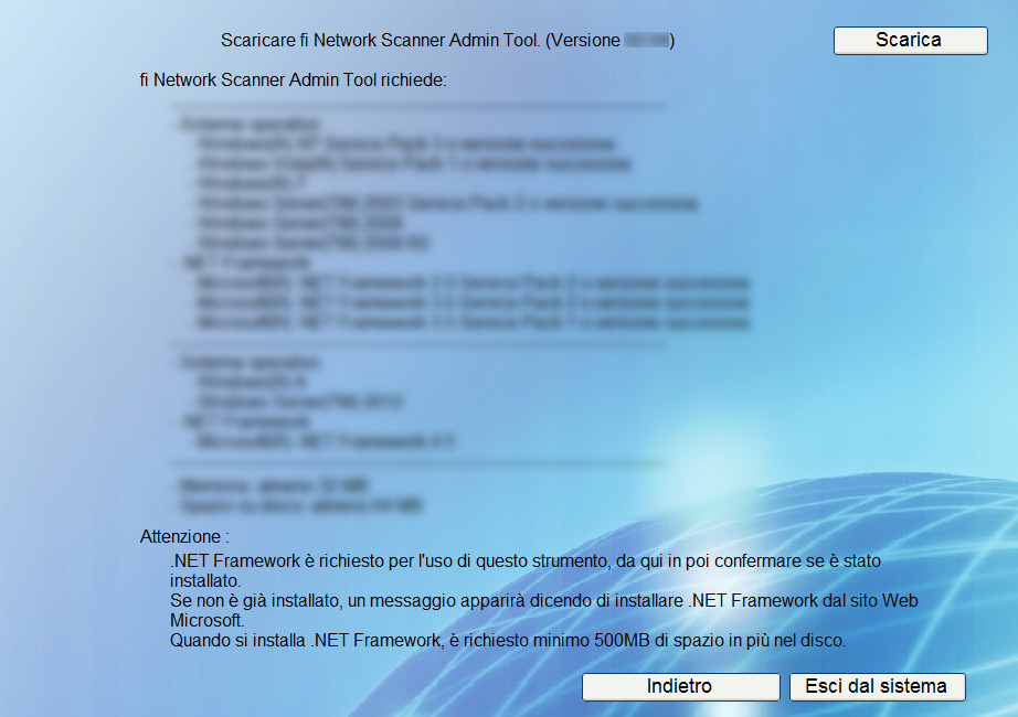 2. Inserire "Nome utente" e "Password" e premere il tasto [Accesso]. Il dowlnload non è possibile quando è in corso un operazione dell amministratore o dell utente.