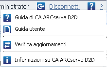 Interfaccia utente di CA ARCserve D2D Chat in tempo reale Fornisce assistenza in tempo reale.