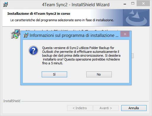 Backup automatico delle cartelle Sync2 è ora integrato con Folder Backup for Outlook ed aumenta le opzioni per eseguire automaticamente il backup delle cartelle dei Contatti e del Calendario prima