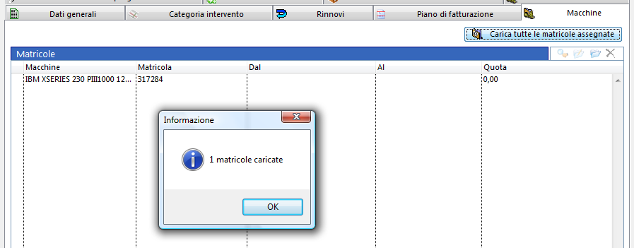 PRODOTTI: consente la selezione dalla anagrafica degli articoli di CoregainCRM dei prodotti ai quali si intende estesa la erogazione del contratto.