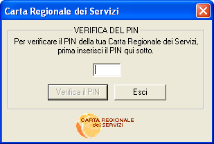 7.3.4.1.3 Metodo VerifyPinUI Visualizza una finestra di dialogo per la verifica del PIN della CRS inserita. object.verifypinui () object.