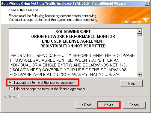 3. Se si è scaricato il prodotto dal sito web SolarWinds, procedere come segue: a. Andare alla directory in cui si è salvato il file.