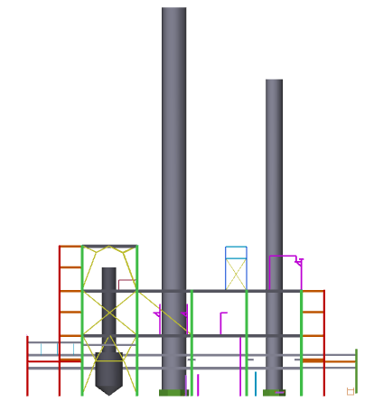 Rimozioni tubazioni, passerelle, pianerottoli dalle colonne 4.Taglio e rimozione colonna di distillazione T 405 5.