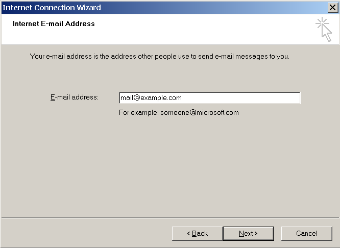 5. Type your e-mail address, and