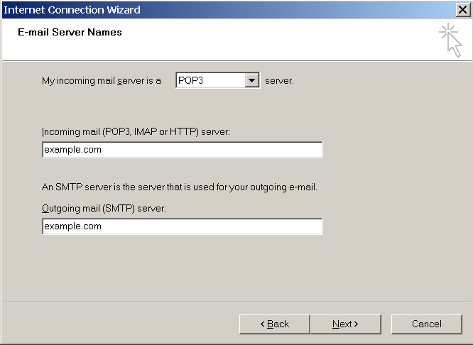 224 Gestione di Hosting Web 6. Specificare le seguenti impostazioni: Protocol of your incoming mail server. If you want to keep copies of messages on the server, select the IMAP option.