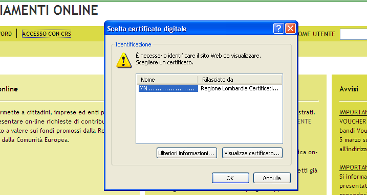 3.2 Accesso con CRS Per potersi autenticare tramite CRS occorre che l utente sia in possesso di tessera CRS abilitata con PIN, lettore di smart card e software dedicato (CRS Manager) installato sul