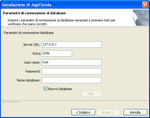 Terminata la copia dei file nella cartella di deploy è il momento di configurare la connessione al database di lavoro.