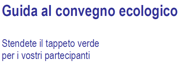 UNA QUESTIONE DI PRIORITÀ, DI VALORI E DI MISURA EVENTI