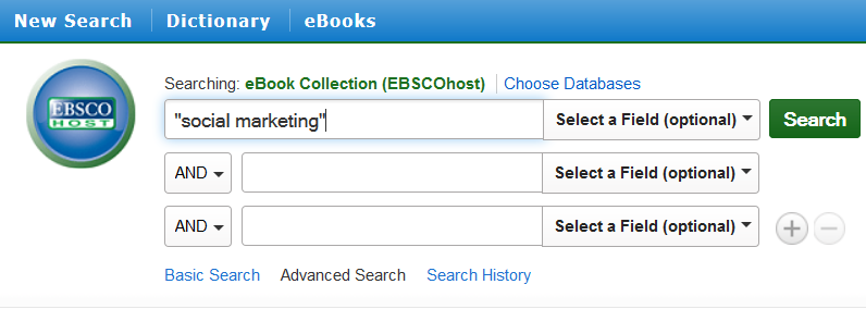 Ebooks prestabili ricerca e risultati A questo punto vogliamo scoprire se ci sono ebooks a livello internazionale sul