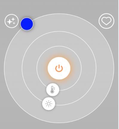 Home Impostazioni standard, panoramica di stati, gruppi e scenari Stato della connessione Tocca qui per cambiare le impostazioni del gruppo (colore, temperatura di colore, livello di regolazione) o