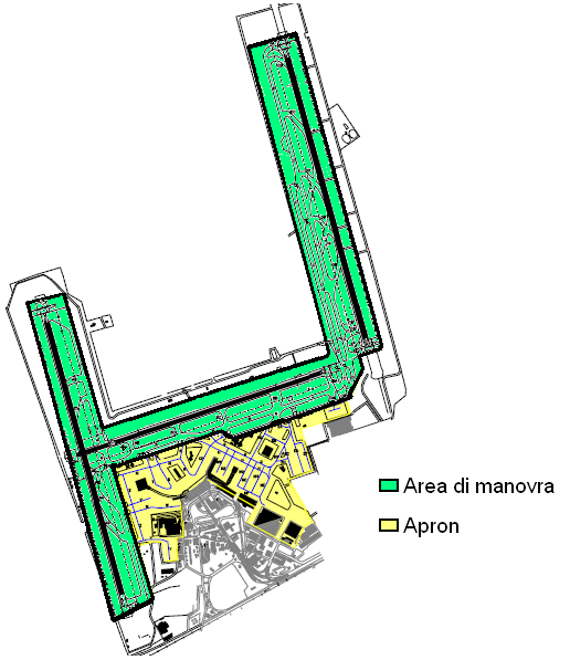 campi erbosi e le altre aree di atterraggio per gli elicotteri), nonché tutte le vie di circolazione che conducono a tali aree.