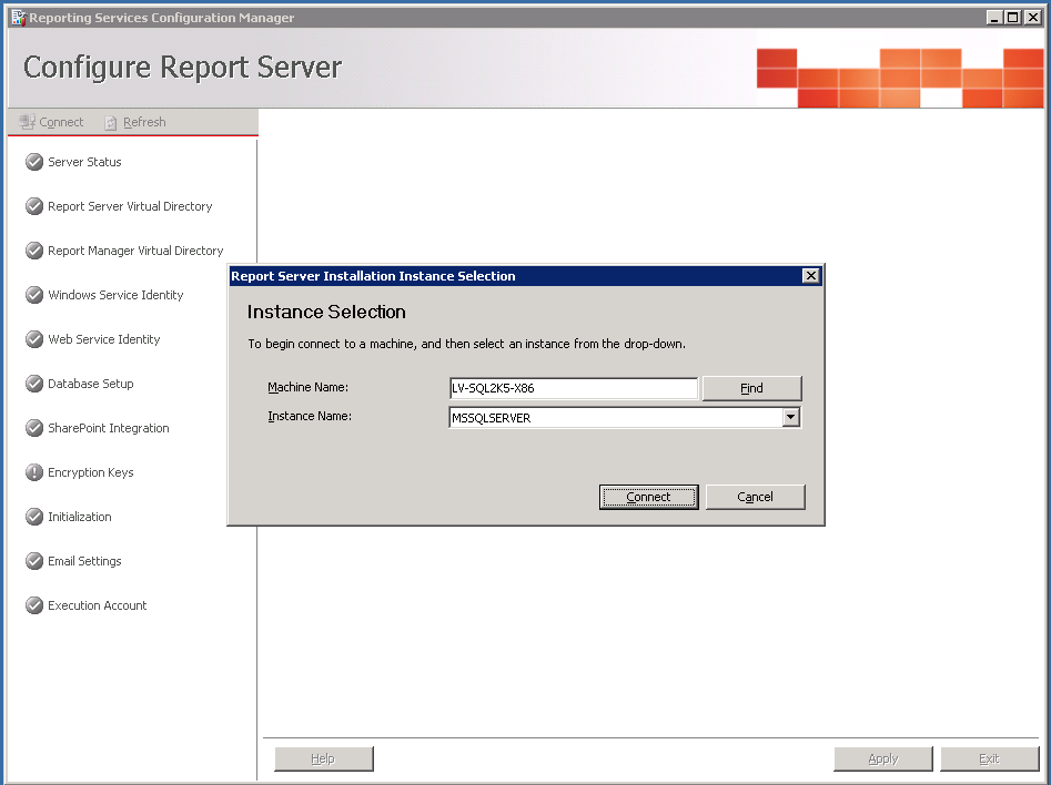 Configurazione di SQL Server Reporting Services Ripristino delle impostazioni predefinite per SSRS 2005 Questo articolo descrive i passaggi necessari per ripristinare le impostazioni predefinite per