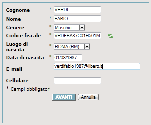 La registrazione Il candidato che acceda per la prima volta al sito https://tfa.cineca.