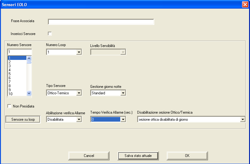 Selezionare lo stato di attivazione della stampante: Stampante Non Programmata o Stampante Programmata.