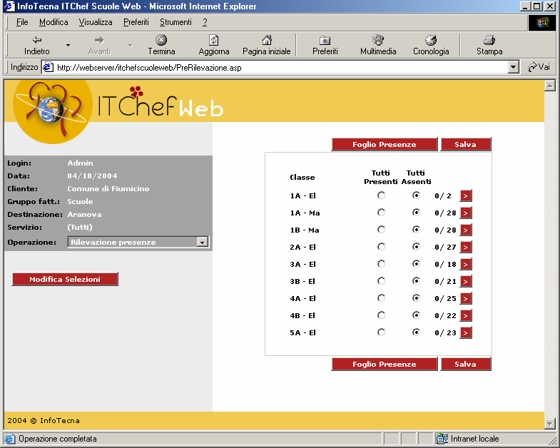 Interfaccia web intuitiva L aspetto di ITChef Scuole Web è del tutto simile ad un comune sito Internet.