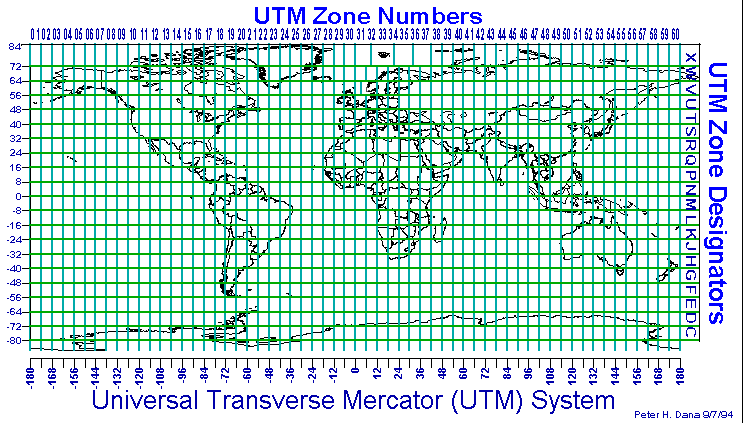 UTM - Universale Trasversa di Mercatore Il sistema UTM è abbinato, per la rappresentazione delle zone polari