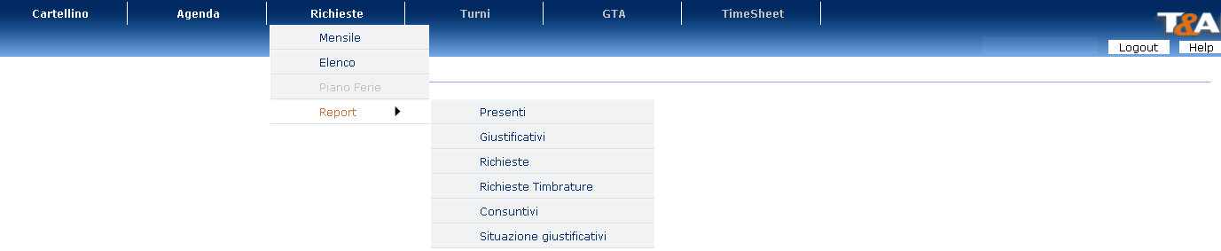 Report: consente ai Dipendenti funzioni di visualizzazione e reportistica in merito ai giustificativi e richieste personali la situazione dei propri consuntivi.