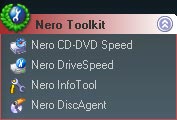 Fare clic una sola volta sull'applicazione desiderata per avviarla. In questa area sono visualizzate tutte le applicazioni di Nero Toolkit installate.