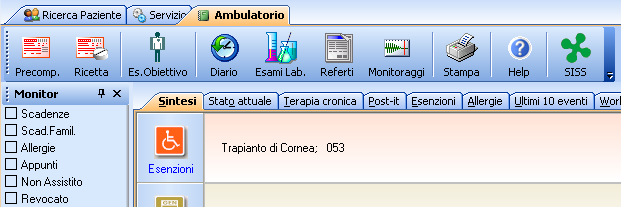 2. SISS Funzionalità L installazione del PlugIn SISS, ha aggiunto il nuovo tasto SISS in due punti distinti: 1. Nella toolbar della finestra Ricerca Paziente; 2.