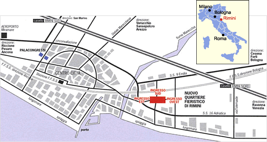 INFO GENERALI COME RAGGIUNGERE LA FIERA Info estrapolate dal sito www.riminiwellness.com che vi invitiamo a visitare. Raggiungere Rimini Fiera è facile e comodo. Da ogni parte del mondo.