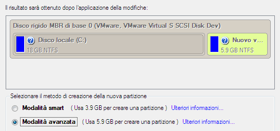 119 Il numero di metodi disponibili dipende dal layout del disco.