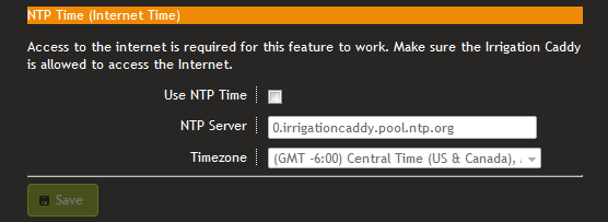 C. Inoltre è possibile regolare l'orologio utilizzando l'opzione NTP (Network Time Protocol). Cliccare sulla casella "Use NTP Time" per abilitare la funzione NTP.