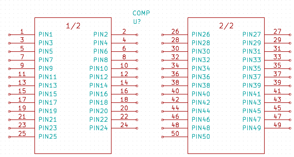 Introduzione a KiCad 38 / 44 obj=re.search("(x PIN)(\d*)(\s)(\d*)(\s.*)",ln) if obj: num = int(obj.group(2))+25 ln=obj.group(1) + str(num) + obj.group(3) + str(num) + obj.group(5) + \n fout.