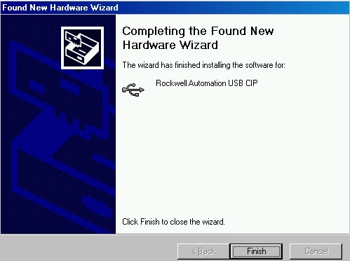 Capitolo 5 Comunicazione USB Vengono visualizzate le seguenti finestre di dialogo di RSLinx in sequenza. 4.