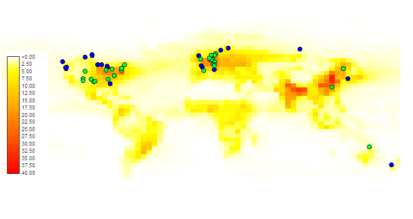 Inquinamento, fertilizzazione e fissazione della CO2 tiriamo le somme di 30 anni di studi Deposizioni di N kg N ha-1 a-1 foreste (n = 29) boschi di neo-formazione (n = 35) Abbiamo studiato il