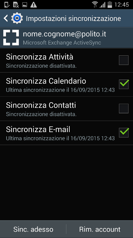 - Cliccare su Rim.