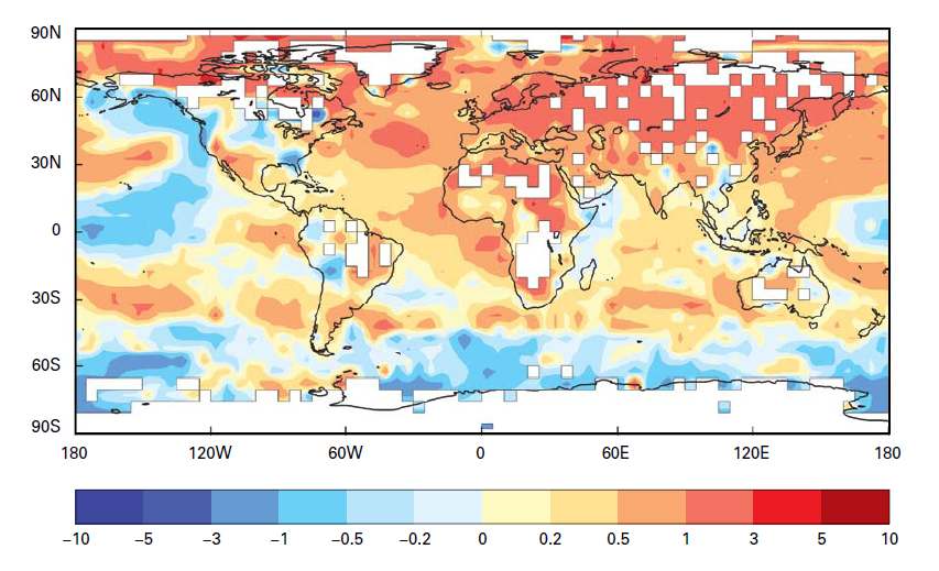 html Dal grafico riportato si nota facilmente come a livello globale le temperature sono rimaste sotto la media, pur presentando alcune fluttuazioni, fino agli anni 1970-1980.