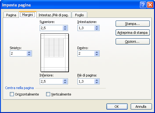 Nella parte bassa della scheda Pagina è possibile definire il Formato del foglio di carta da utilizzare, scegliendolo dall elenco (variabile in base al tipo di stampante selezionata), visualizzato