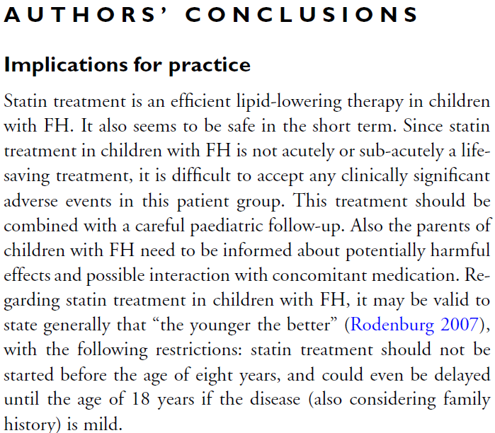 STATINS FOR CHILDREN A