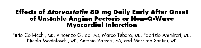 ATORVASTATINA ALTE DOSI IN PAZIENTI CON CORONAROPATIA END STAGE Angiographic evidence of severe and diffuse coronary artery disease, that was not amenable to direct revascularization by coronary