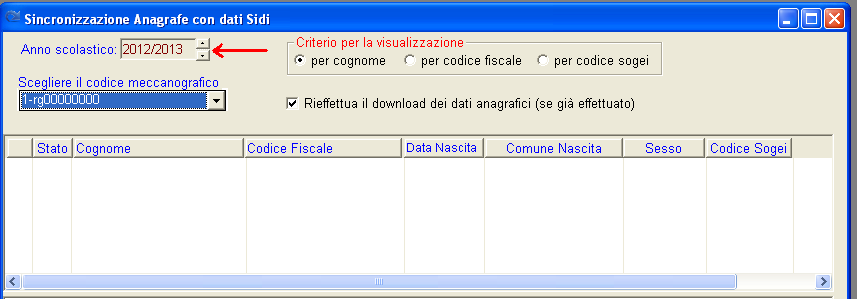 Aggiornamento Argo Sidi Alunni 1.4.2 Sincronizzazione Anagrafe Studenti 2012/13 con il SIDI.