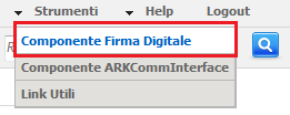 Come procedere per installare l aggiornamento Per l installazione del Componente ARKCommInterface accedere alla funzione Componente ARKCommInterface presente nel menu Strumenti di ARKmanager: