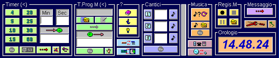Selezionando le voci di menù [Timer], [TimerProg] e [Cantici] viene chiesto di visualizzare i pulsanti della voce rispettiva, per l accesso più rapido alle funzioni.