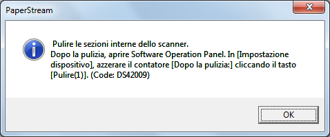 Capitolo 9 Messaggi per la pulizia o la sostituzione dei Durante l uso potrebbe visualizzarsi il messaggio seguente: Messaggio per la sostituzione dei Messaggio per la pulizia Mentre il messaggio è