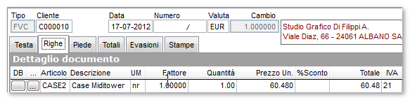 Soffermandosi con il puntatore del mouse sul campo sarà possibile leggere il suggerimento esplicativo.