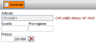 8 Listini 8.1 Listini standard A partire da questa versione nei listini standard sarà possibile definire un prezzo Vuoto, cosa diversa da prezzo uguale a zero. Bottone per poter vuotare il prezzo.