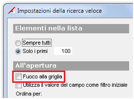 12.5 Finestre di Gestione 12.5.1 Impostazioni finestre Sono state modificate le impostazioni per la visualizzazione dell Elenco di tutte le finestre di gestione.