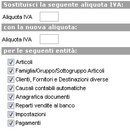 12.7 Procedure di modifica Aliquote IVA Nel menu di Gestione Ditta sono state aggiunte le già note procedure guidate per poter modificare in maniera massiva i dati delle aliquote IVA inseriti nel