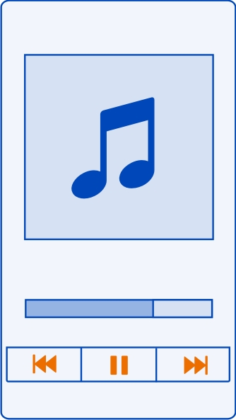 Musica e audio 83 Suggerimento: Quando si ascolta la musica, è possibile tornare alla Schermata iniziale e lasciare la musica in esecuzione in background.