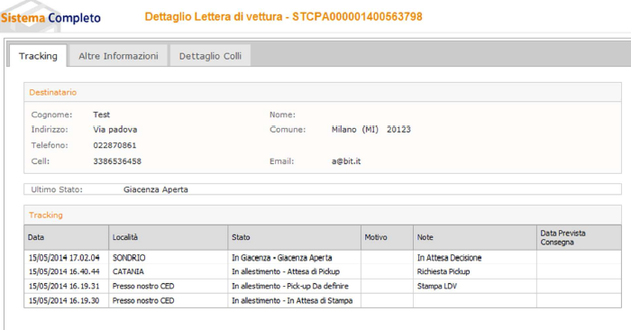 CERCA SPEDIZIONI Cos è e come funziona Se il cliente ha configurato la tipologia di stampa con Etichetta comparirà l icona di una zebra, che visualizzerà la LDV creata precedentemente.