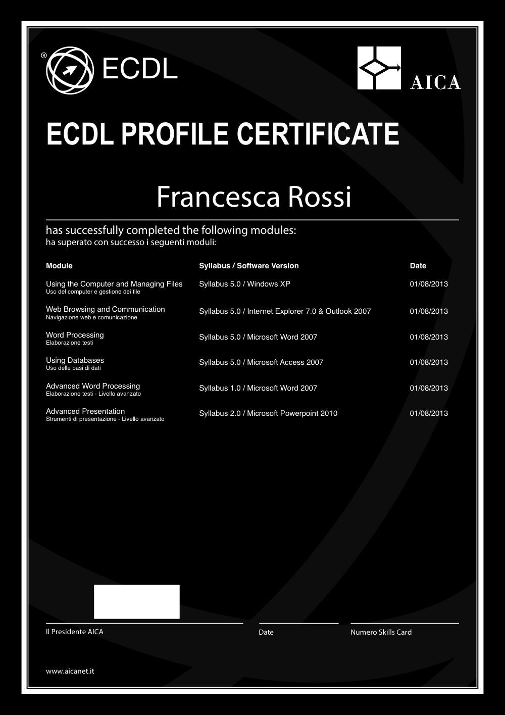 Nuova ECDL Profile Il tuo compagno di viaggio nel mondo digitale.