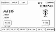 Radio 19 Trovare una stazione Premere SOURCE o SRC sui comandi al volante per selezionare AM, FM, Stitcher, CD, USB, AUX e audio bluetooth. Girare la manopola TUNE/MENU per trovare una stazione radio.