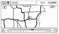 Navigazione 43 Scale della mappa La scala può essere configurata da unità di misura dal sistema inglese a quello metrico, consultare "Driver Information Center (DIC)" sull'indice del Manuale d'uso e