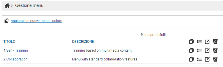 a Per ottenere il risultato appena descritto occorre effettuare due operazioni di personalizzazione del menu del corso che ospita la videoconferenza: Creare un menu che ospiti il modulo video